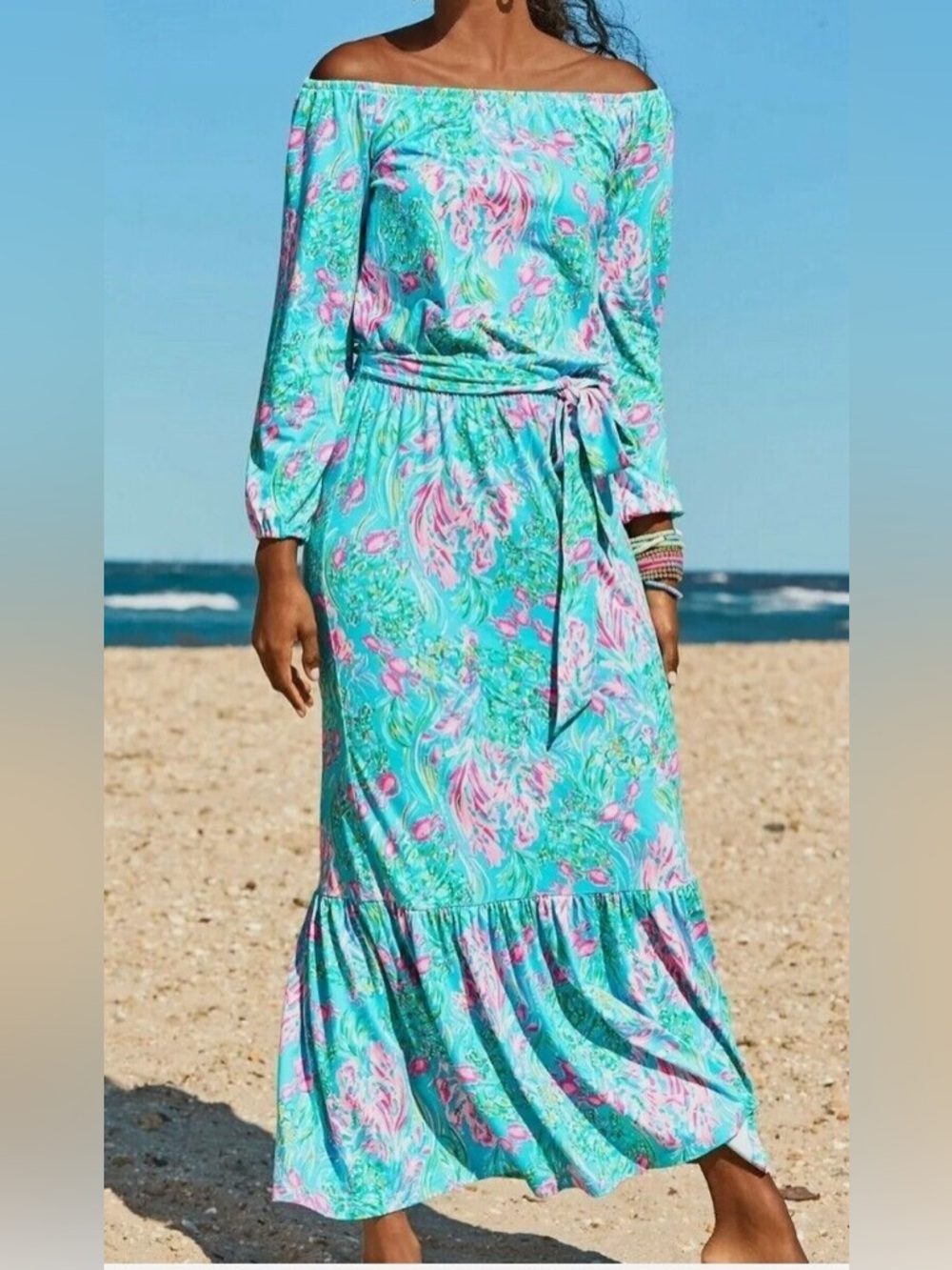 Lilly Pulitzer NWT Off Shoulder Maxi Dress Small 💖🌴 Resort Vacation Dress $198